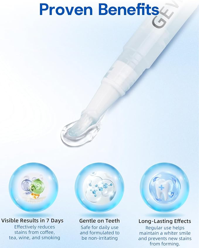 Teeth Whitening Pen 3 Pcs, 35% Carbamide Peroxide Gel, Tooth Paint & Teeth Whitening Gel as Effective Tooth Whitener, Removes Tough Stains Coffee, Wine, Tea, Sensitive Teeth-Friendly, Travel-Portable