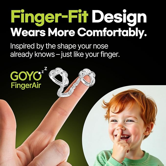 FingerAir Nasal Dilator for Snoring and Breathing, Anti Snoring Devices, Snore Stopper Silicone Anti Snore, Reusable, Comfortable (4pcs Multi-Size Pack: S, M, L, XL)