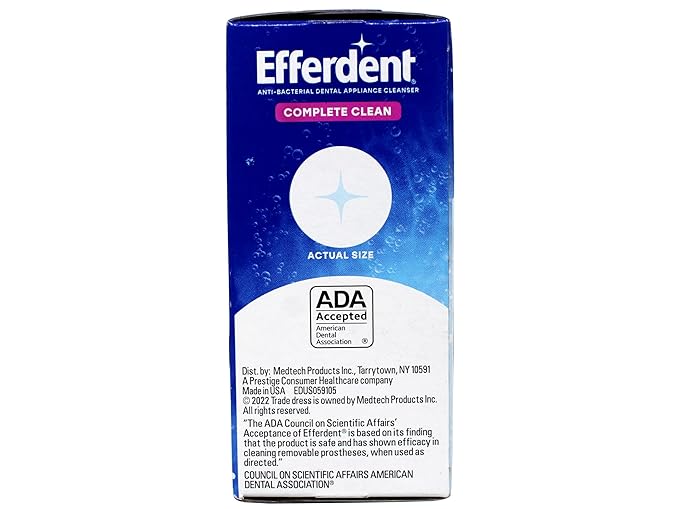 Efferdent Denture Cleanser Tablets, Complete Clean, Cleanser for Retainer and Dental Appliances, 44 Count, (Pack of 6)