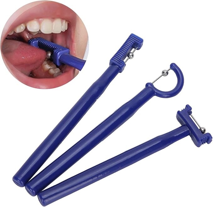 3PCS Tongue Tip Exercise Set, Speech Tools Oral Muscle Training Tool, Tongue Retaining Device for Oral Salivation, Drooling, and Dysphagia