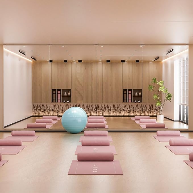 2PCS 71" X 32" Gym Mirror - Full Length Wall Mirror for Gyms, Dance Studios, Home and Yoga - Easy Installation, Ultra Light Shatterproof Nano Miorror Reduces 60% Commercial Insurance Costs, 5LB Each