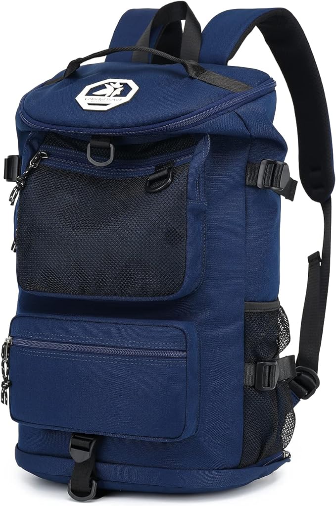 Kalesi Gym Duffle Bag Backpack 4-Way Waterproof with Shoes Compartment for travel Sport Hiking laptop (dark blue)