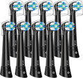 10 PCS Replacement Heads Compatible with Oral B IO 2/3/4/5/6/7/8/9/10/Deep Clean Series Electric Toothbrush, Medium Softness Brush Heads Compatible with Oral B IO for Teeth and Gums Care (Black)