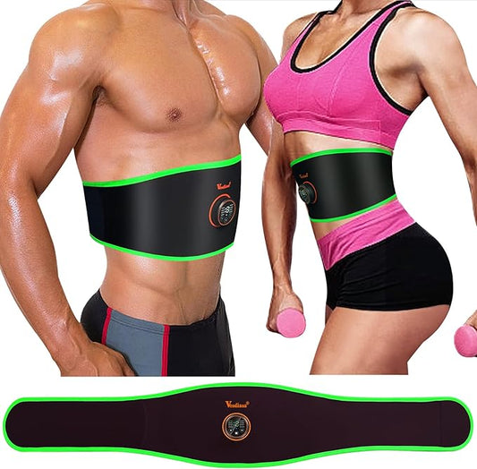 ABS Stimulator Muscle Toner Flex Fitness Belt for Waist Trimmers FDA Cleared AB Machine Abdominal Toning Ems (Green, One Size)