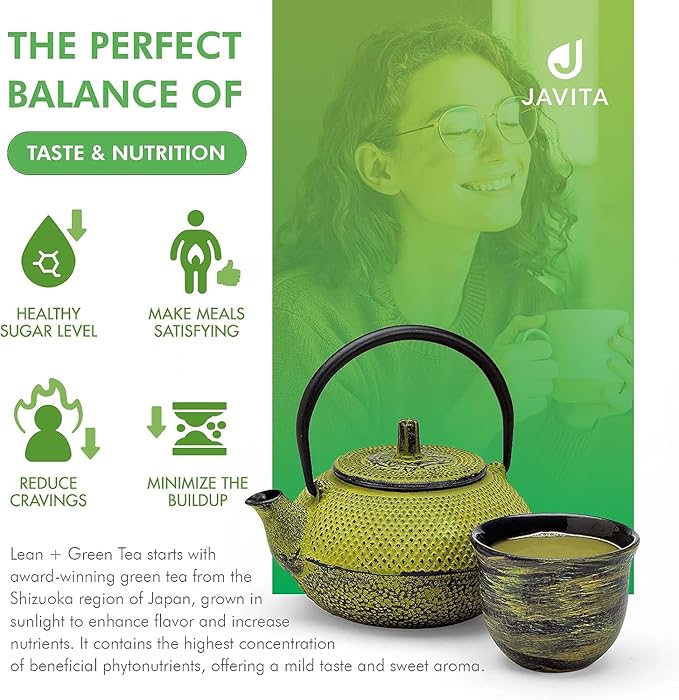 Lean + Green, Premium, 100% Japanese Green Tea, Garcinia Cambogia (as Super Citrimax) & Gymnema Sylvestre, for Weight Management, Appetite Control 24 ct - 3 Boxes, Javita