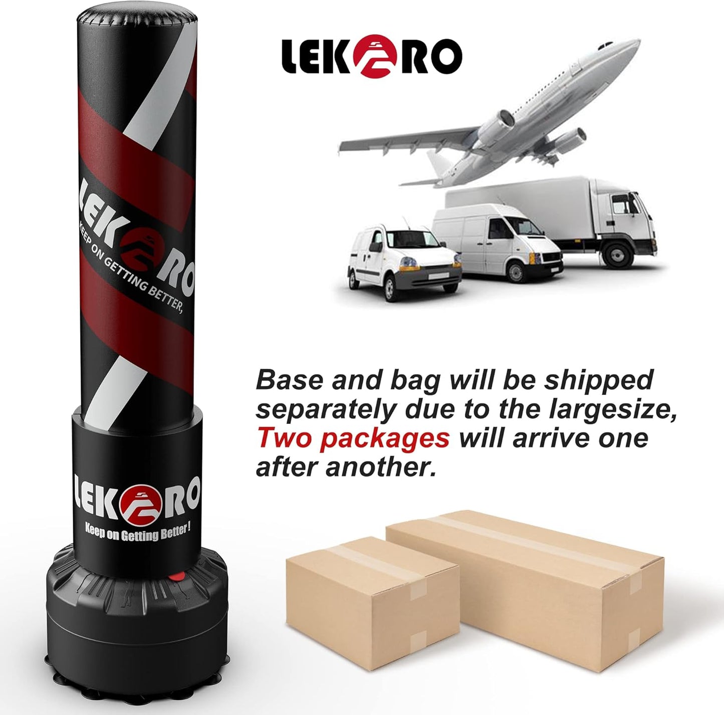 LEKÄRO Freestanding Punching Bag with Boxing Gloves, Heavy Boxing Bag with Stand for Adult Kids, Standing Kickboxing Bag