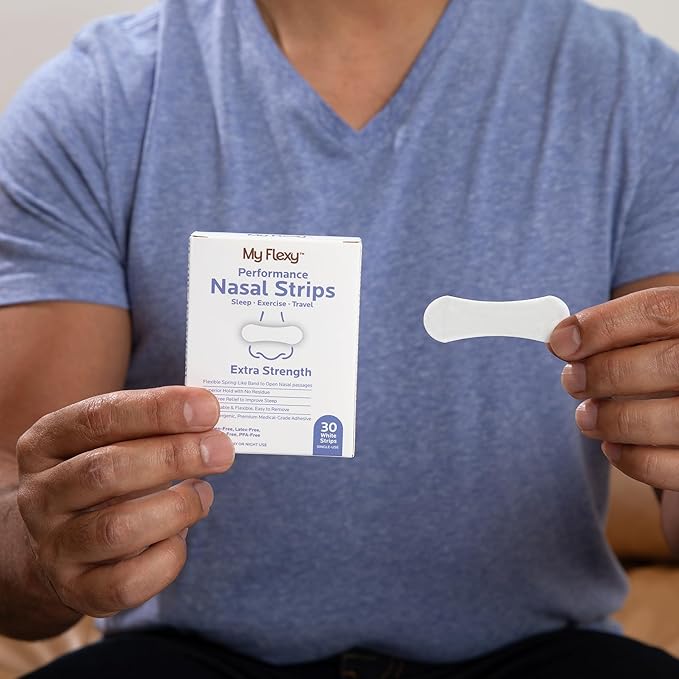 Nasal Strips – Extra Strength, White – Nasal Strips for Snoring. Get Better Sleep, and Breathe Easier. Nose Strips Snoring Solution for Better Breathing & Relieve Congestion - 30 Ct.