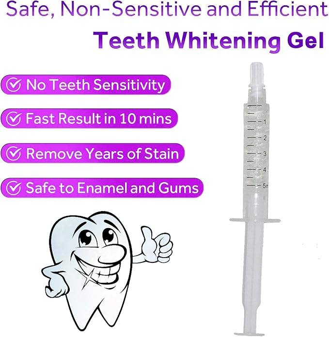 Bright White Smile 35% Teeth Whitening Gel Refills 10 Pack Bleaching Gel, No Sensitive Teeth Whitener, Great for Sensitive Tooth Whitening, Works with Teeth Whitening LED Light and Trays (10 X 5ML)