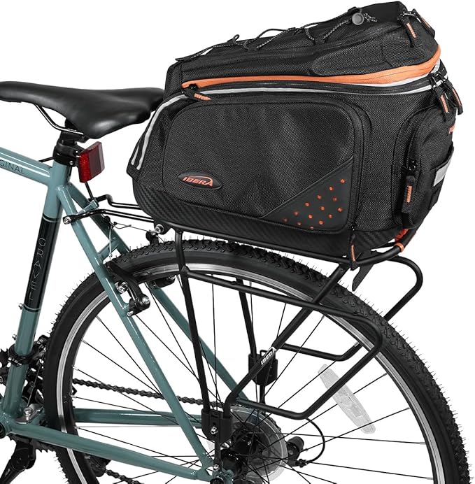 Ibera PakRak Touring Bicycle Seatpost/Disc/Non/Disc Rack and Quick Release Bag