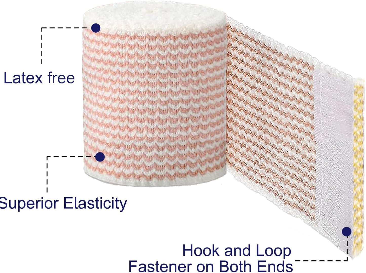 24 Pack Elastic Bandage Wrap 2” Bandage Wrap with Hook and Loop Closure on Both Ends Self Adhesive Bandage Wrap for Sports, Medical, and Injury Recovery