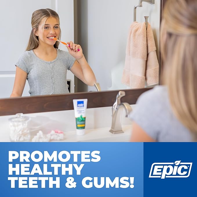 Epic Xylitol Toothpaste for Adults - Fluoride-Free Toothpaste with 25% Xylitol - SLS-Free Formula for Dry Mouth & Fresh Breath - Spearmint, 4.9oz (2-Pack)