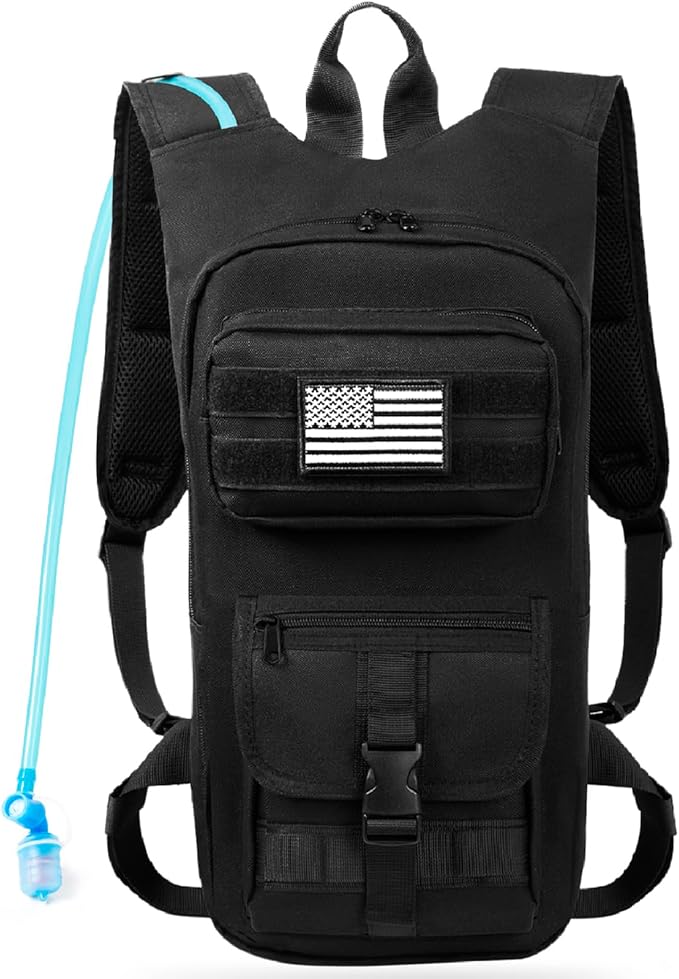 Hydration Backpack, Tactical Molle Water with 2L TPU Water Bladder, for Men Women Lightweight Water Backpack, Hydration Pack for Hiking, Biking, Climbing and Hunting