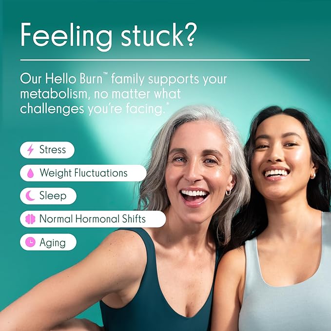 Love Wellness Hello Burn Activate | Support Visceral Fat Burn with HT BPL1 Postbiotic | Supports Healthy Waist Circumference, Longevity and Metabolic Wellness | 30 Count