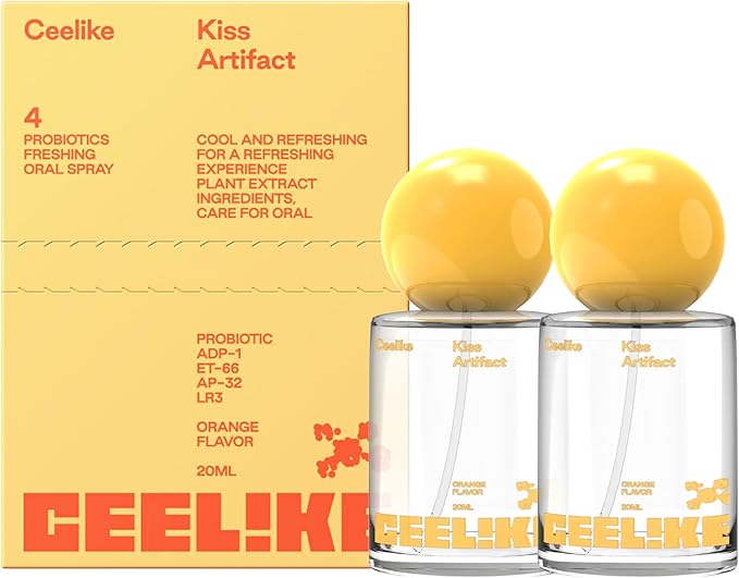 Oral Spray – Fresh Breath, Dual Cooling Experience & Convenient On-The-Go Design – Perfect for Freshening Breath Anywhere, Anytime (Orange, 2 Count)