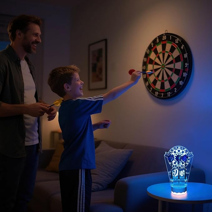 Light Up Dart Holder, 16 Colors Changing Lights Acrylic Dart Holder Stand with Remote Control, Birthday Christmas Gifts for Men Player or Darts Enthusiasts