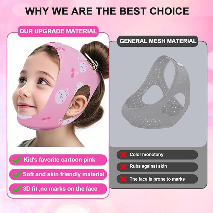 2025 Anti-Snoring Chin Strap for Sleeping Kids - Professional Anti-Snoring Solution, Small Chin Strap for Snoring,Breathable and Adjustable, Fits Kids 3'9"-5'3" Tall and Weighing 33-132 lbs