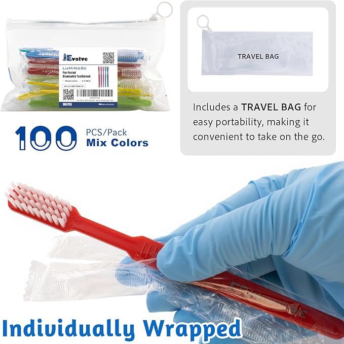 100 PCs Disposable Prepasted Toothbrush Convenient Travel Toothbrushes, Portable Oral Care, On-The-Go Cleaning, Easy Use, Travel Essentials, Eco-Friendly Toothbrushes