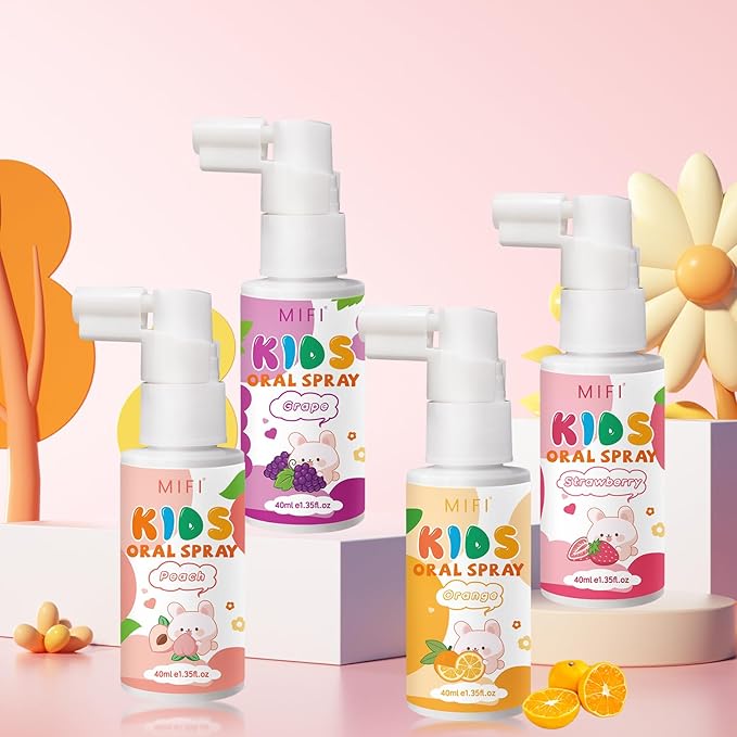 PEGO Kids Oral Spray - Fresh Breath for Children & Toddlers, Fruit-Flavored Oral Care Spray, Easy to Use, Perfect for Home & Travel for Baby's Daily Oral Care (1Pack, Peach)