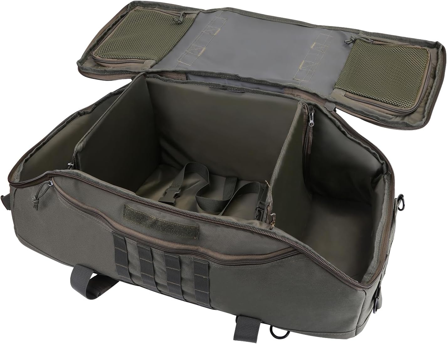 55L Large Duffle Bag, 3-in-1 Tactical Backpack MOLLE Pack for Sports, Gym, Outdoor, Olive Green