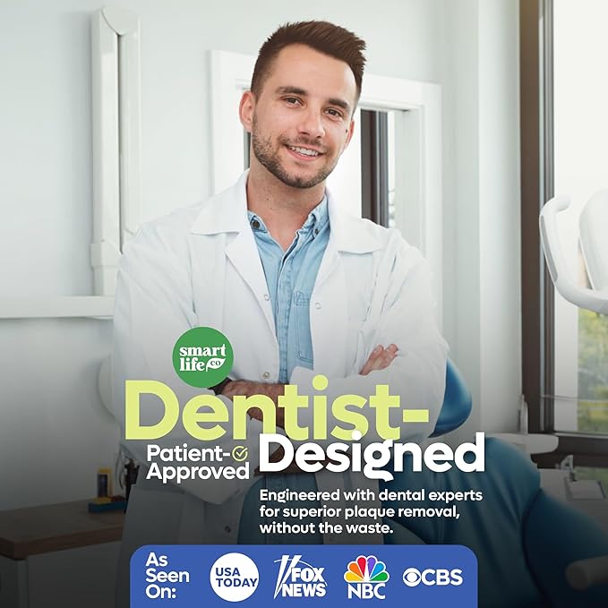 SmartLifeco Eco-Friendly Dental Floss Picks (400ct) - Flossers Made with Straw Wheat Blend, Superior Anti-Shred Thread for Tight Gaps, Tooth Pick Stick for Adults, Soft on Gum & Teeth, Vegan, Mint