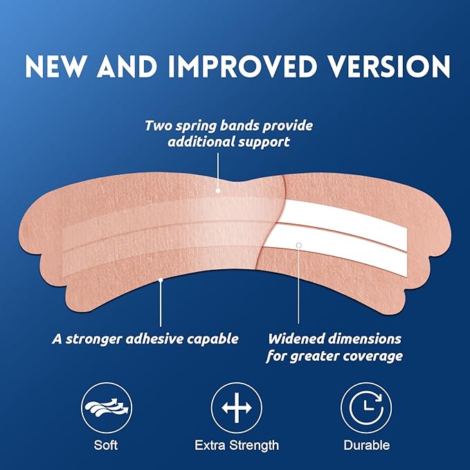 100Pcs Nasal Strips for Snoring, Extra Strength Nose Strips Breathing, Nose Tape for Sports and Sleep, Anti Snoring Strips Help Stop Snoring and Nasal Congestion Relief