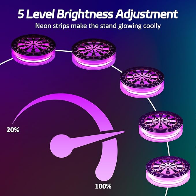 Light Up Dart Holder, Acrylic Dart Holder with Multiple Color Modes and Brightness Adjustment Function with Remote Control, Birthday Christmas Dart Gifts for Men or Darts Enthusiasts