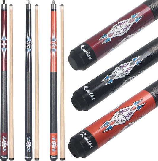 Kmise Pool Cue Stick Set - 58 Inch Pool Cues, 18~21Oz Canadian Maple Professional Billiard Cues Sticks, Pool Sticks for Adults, Multiple Colors, Pool Stick for Bar House Pool Tables Sports