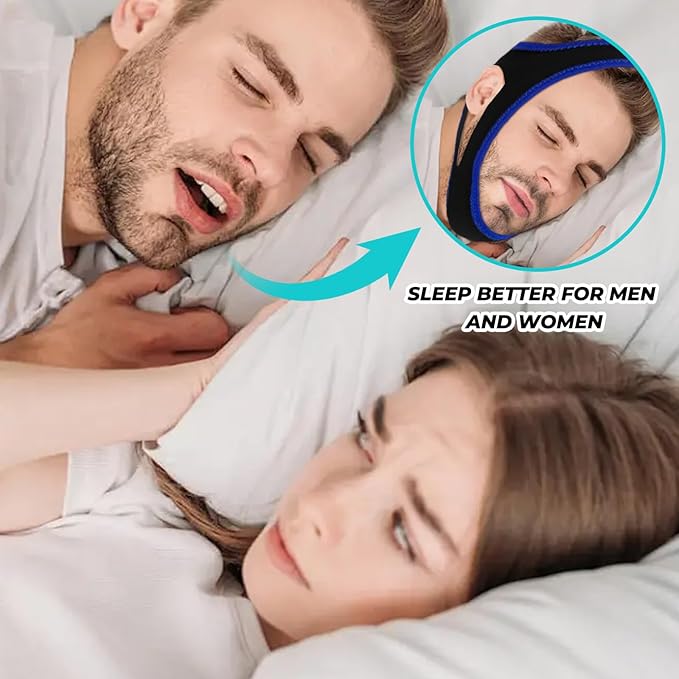 Anti Snoring Chin Strap,Chin Strap with Adjustable Velcro,Snoring Solution Effective Anti Snore Device,Breathable Stop Snoring Solution to Keep Mouth Closed and Reduce Snoring