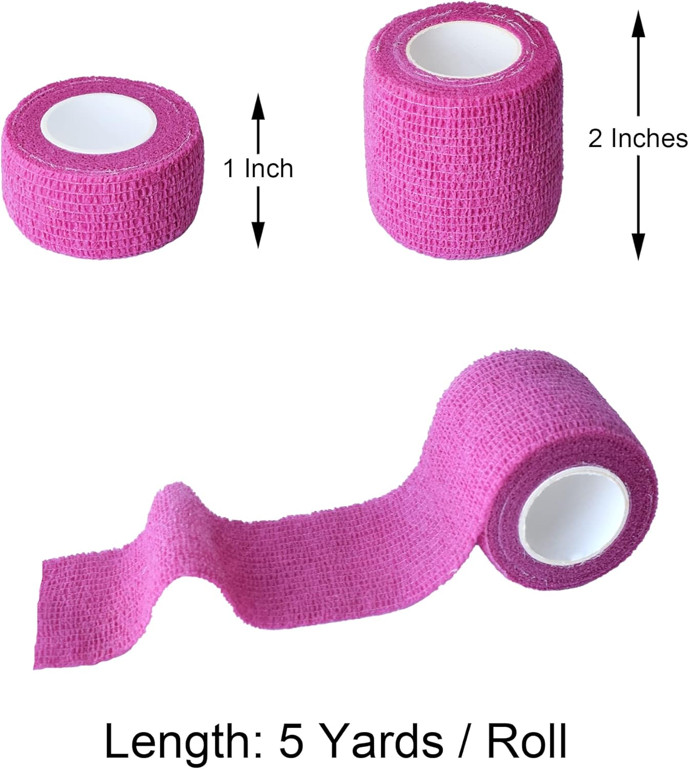 10 Pack Self Adherent Bandage Wrap Elastic Cohesive Bandage Self Adhesive Tape Vet Wrap Tape 2 Size (8Pack 2'' and 2Pack 1''), Light Purple