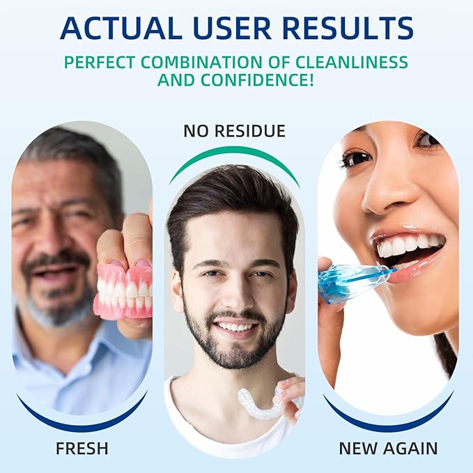 Retainer & Denture Cleaner Tablets (240 count) - Dental Aligner, Mouth & Night Guards, False Teeth Cleaning