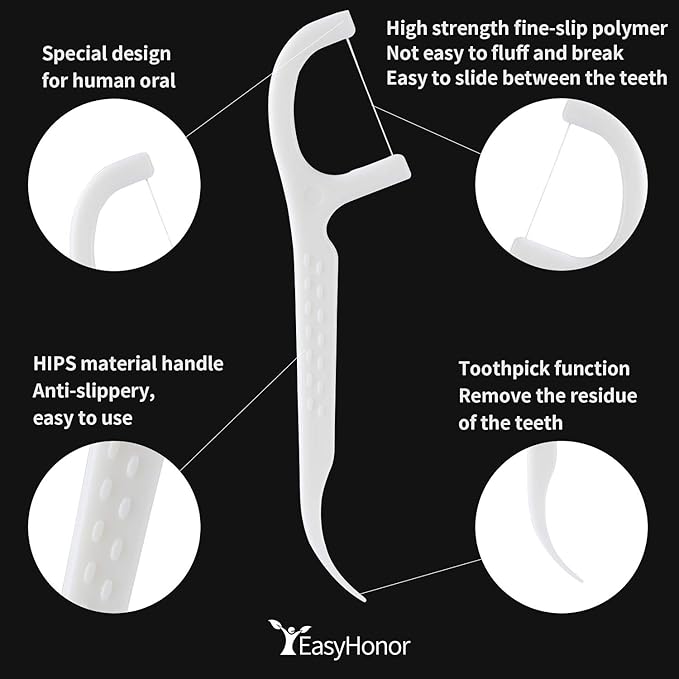 Dental Floss Picks, 5 Travel Floss Cases 300 Counts Dental Flossers,Floss Sticks,Tooth Floss,Dental Sticks,Dental Picks Disposable,Teeth Flossers Picks,Gift 1 Mini Toothpick Box.