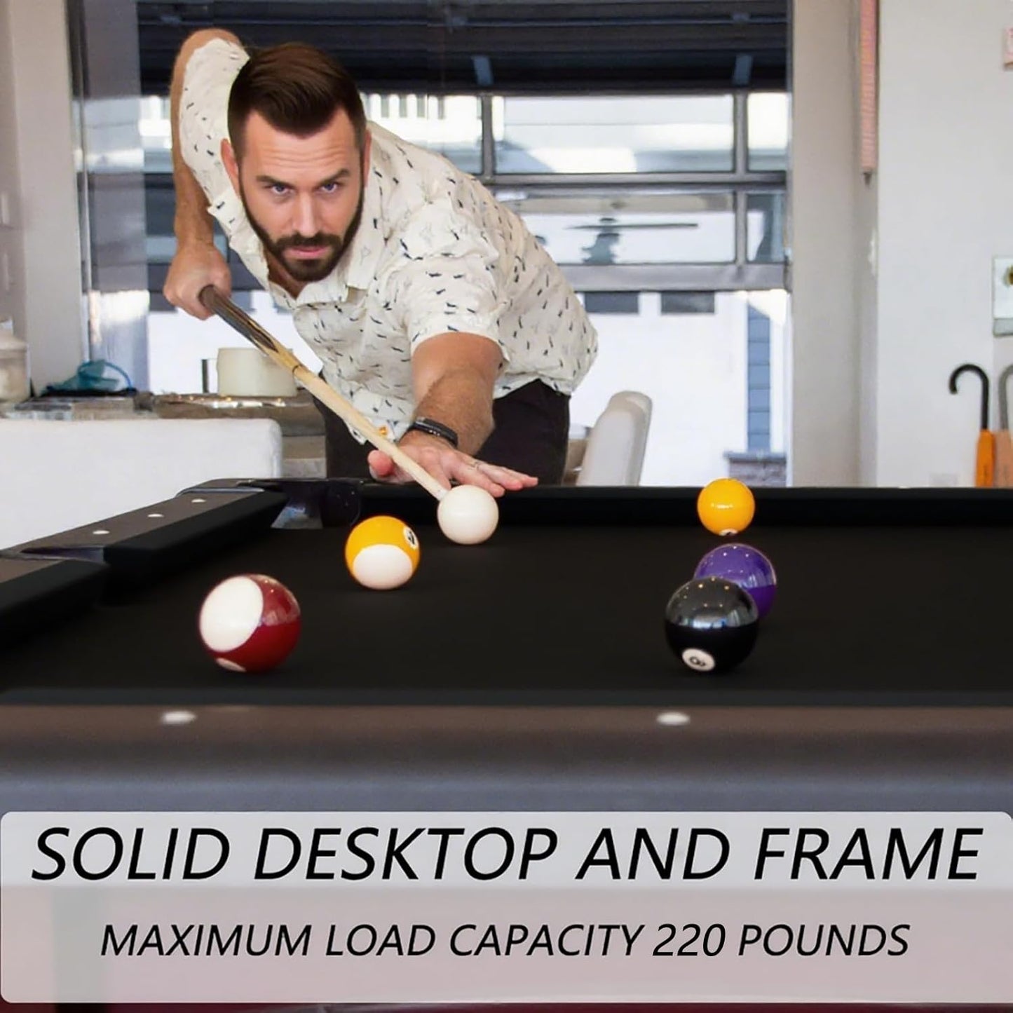 7 FT Portable Folding Pool Table - Complete Billiards Set with Balls, Cues & Accessories - for Game Rooms, Apartments & Offices