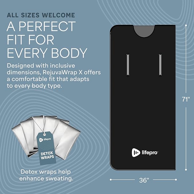 LifePro RejuvaWrap Infrared Sauna Blanket for Detox & Relaxation – Available in 5 Colors & 3 Models – Portable Far Infrared at Home Sauna for Muscle Relief, Circulation & Recovery – 9 Heat Levels