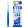 Brilliant Oral Care Adult Toothbrush with Soft Bristles, Round Head, and All-Around Clean for Teeth and Gums, Blue, 3 Pack