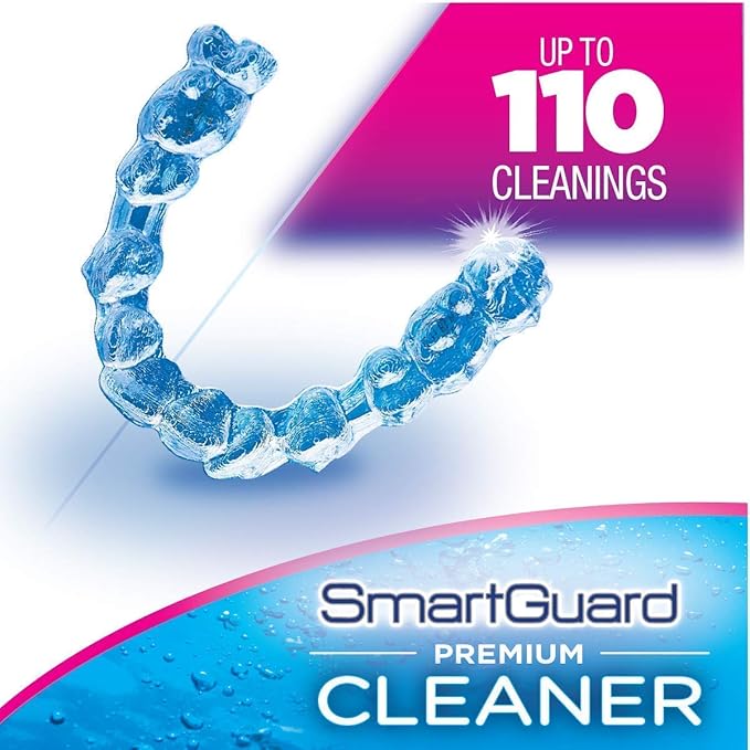 SmartGuard Premium Cleaner Crystals –(110 Cleanings)- Removes Stain, Plaque & Bad Odor from Dentures, Clear Braces, Mouth Guard, Night Guard & Retainers.