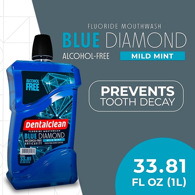 Pack of 3 Kids Gel Toothpastes with MIH Support (Tutti-Frutti Natural) – Enamel Regeneration & Sensitivity Relief, 3.7 oz + Alcohol-Free Mouthwash 33.8 Fl Oz (Blue Diamond Mint)