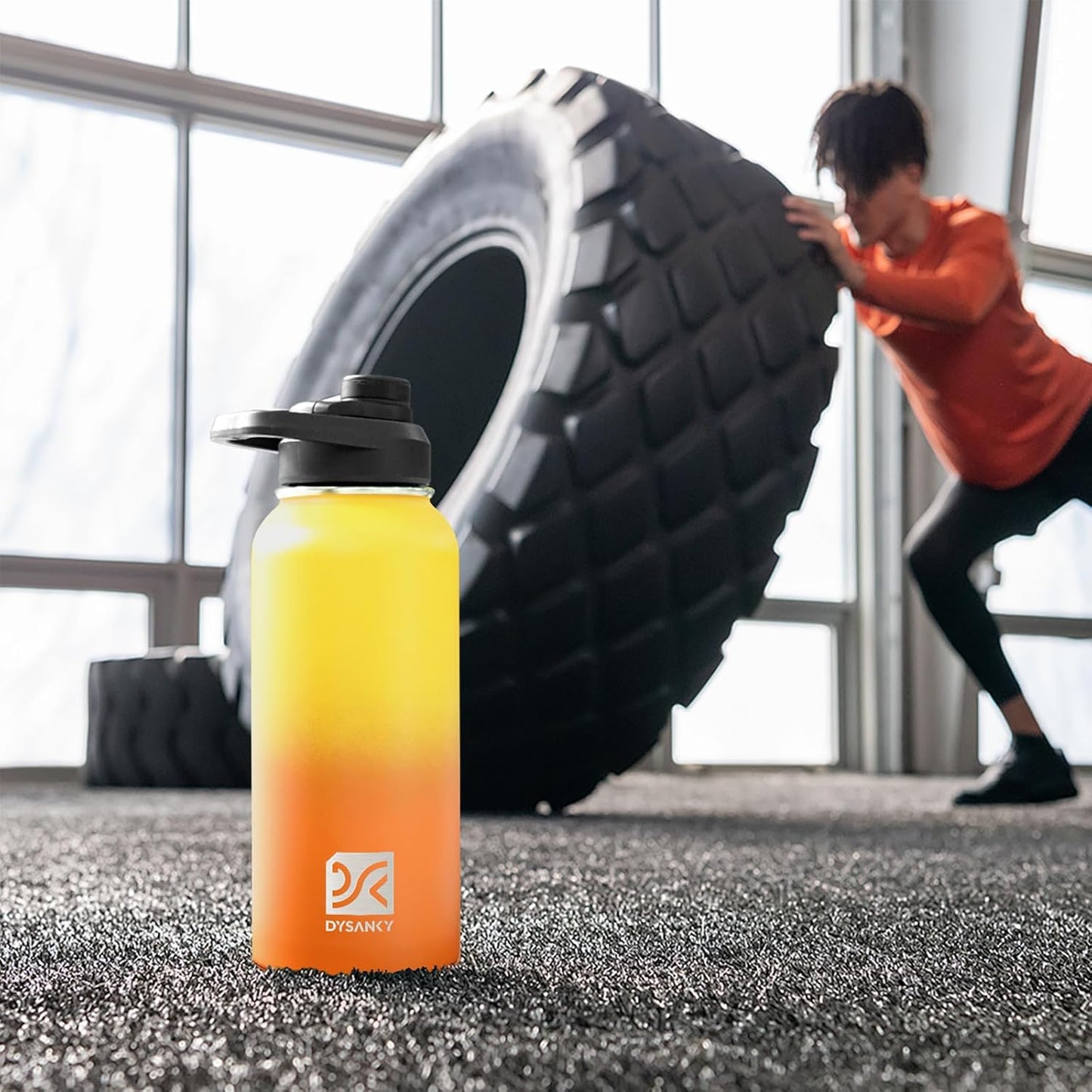 32 oz Insulated Water Bottle | Thickened Stainless Steel Vacuum Metal | Portable Sports Water Jug for Gym and Hiking with Straw, Carrier Bag, Handle Strap | BPA-Free 32 oz