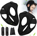 Forzacx Chin Strap for Cpap Users Anti Snoring Devices 2 Pack - Breathable Cpap Chin Strap Snoring Solution, Effectively Reduce Snoring, Non-Stick Hair, Don't Fade - Black