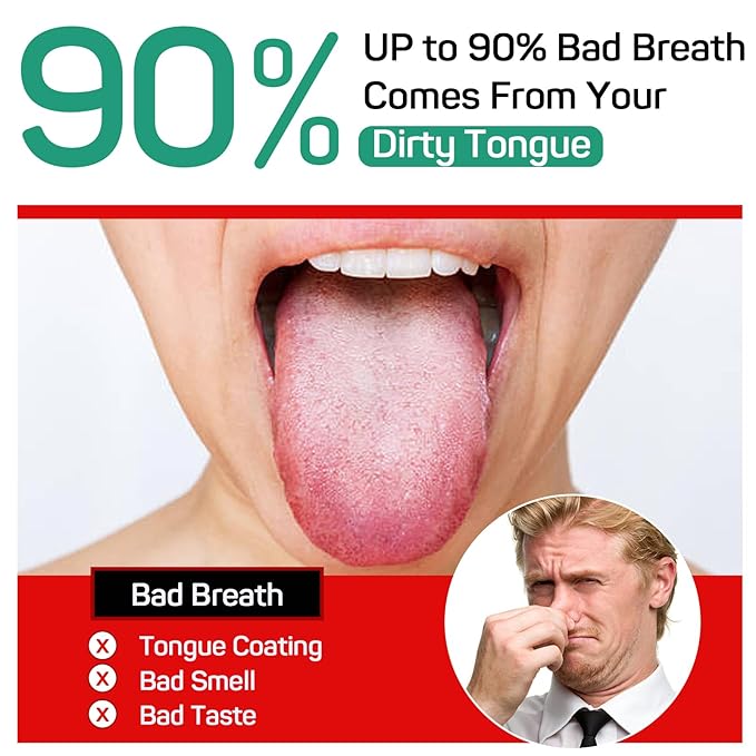 RONAVO Tongue Scraper for Adults (3 Pack), Reduce Bad Breath, Metal Tongue Scraper, Easy to use & Clean, with Travel Case for Home, Travel and On-the-Go