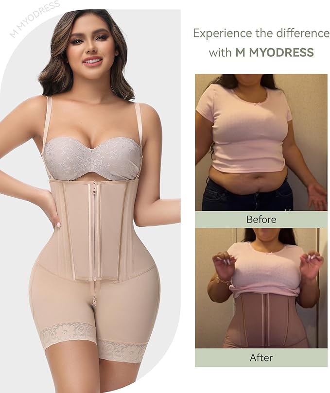 M MYODRESS Fajas Colombianas Moldeadoras Shapewear for Women Tummy Control Body Shaper Post Surgery Compression Garment