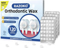 RAZOKO Orthodontic Wax for Braces Wax Dots 120 Individual Hygienic Packaging Dental Wax Mint