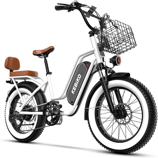 1500W Electric Bike for Adults,48V 20/60Ah Removable Battery Max Range 80Miles & 30MPH Electric Bicycle,20''×4" Fat Tire Ebike,Adult Electric Bicycles for Commute Beach Snow,E-Bike UL Certified