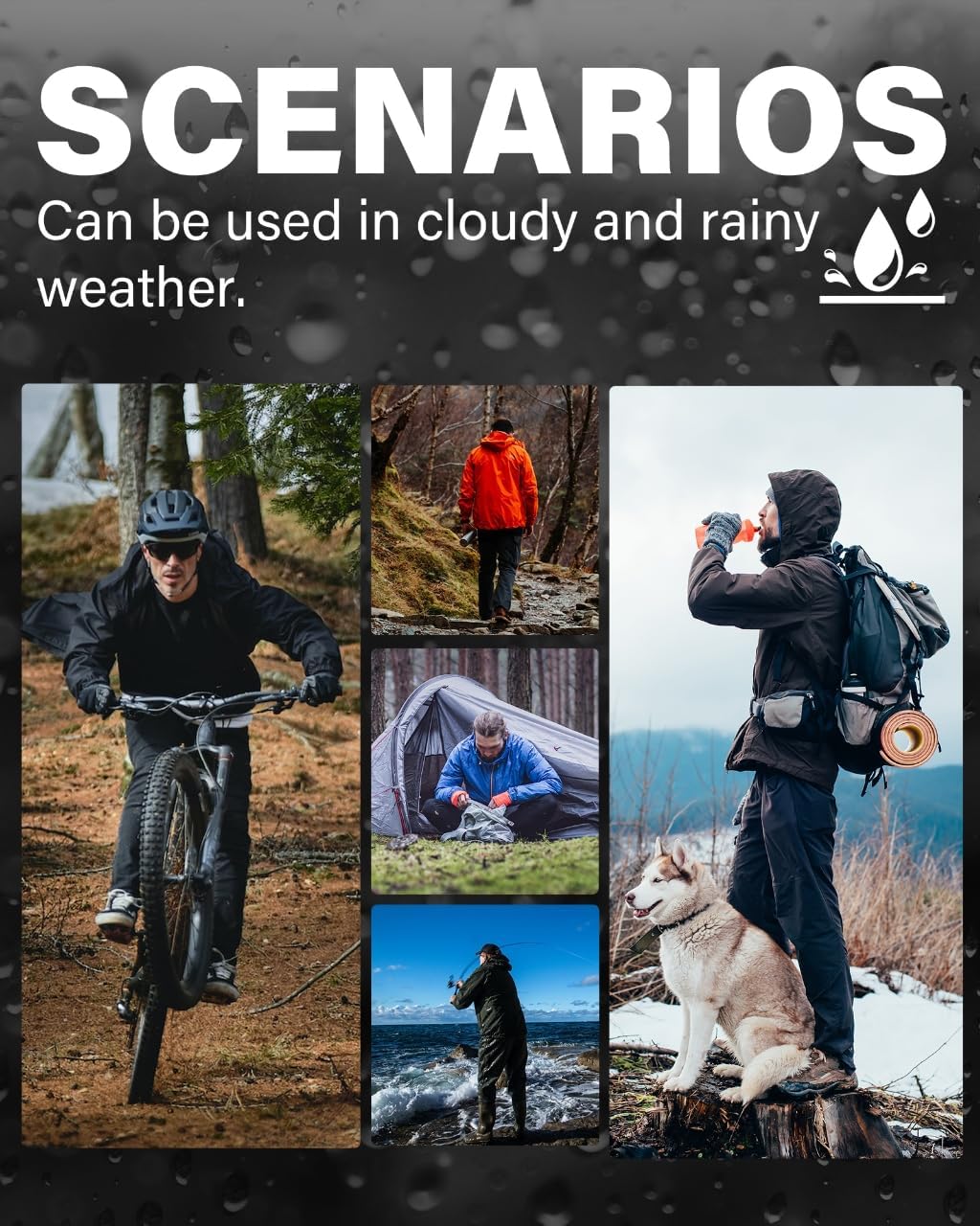 iCreek Men's Rain Jacket Lightweight Waterproof Packable Rain Shell Jacket Raincoat with Hood Windbreaker for Cycling, Golf