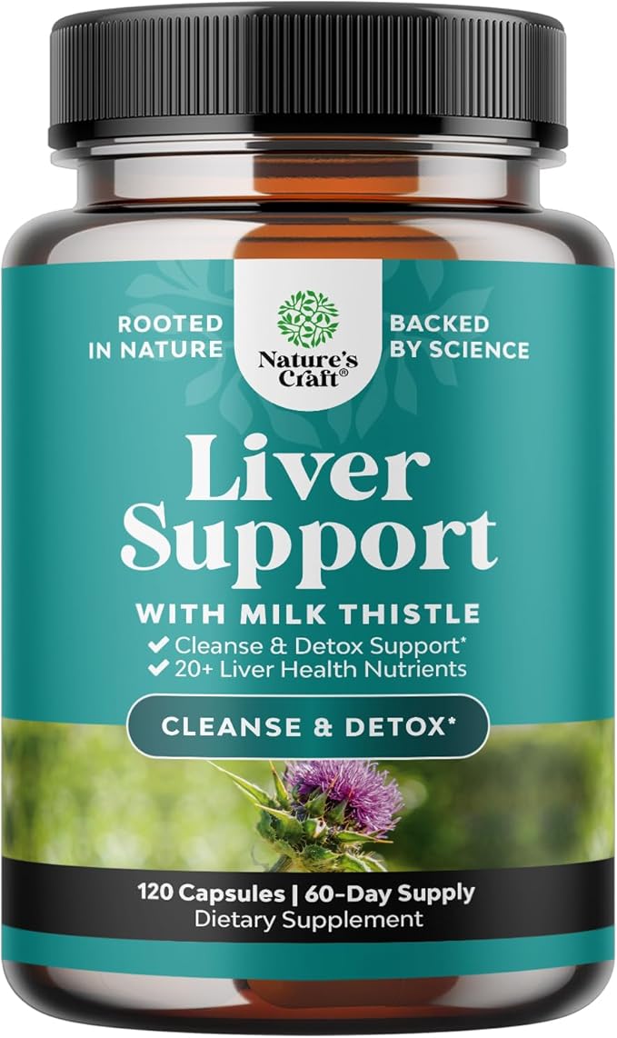 Liver Cleanse Detox & Repair 120 Capsules - Herbal Liver Support Milk Thistle Supplement - Silymarin Milk Thistle Supplements with Dandelion Root, Choline, Beetroot & Artichoke Extract