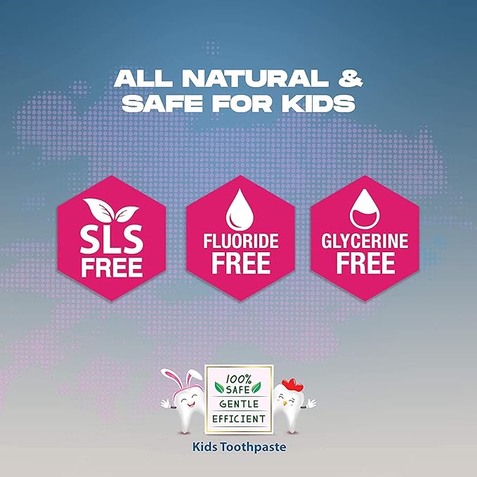 Bentodent Fluoride Free Kids Toothpaste - Natural Calcium Bentonite Clay Toothpaste - SLS Free, Fresh Breath, Plaque Removal by Brushing (Mango)