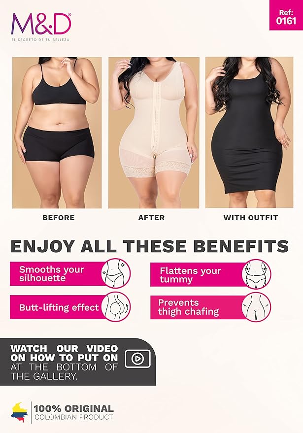 M&D Full Body Faja for Women | Fajas Colombianas Moldeadoras Post Surgery – Stage 2 Faja for Tummy Tuck, Lipo 360 & BBL