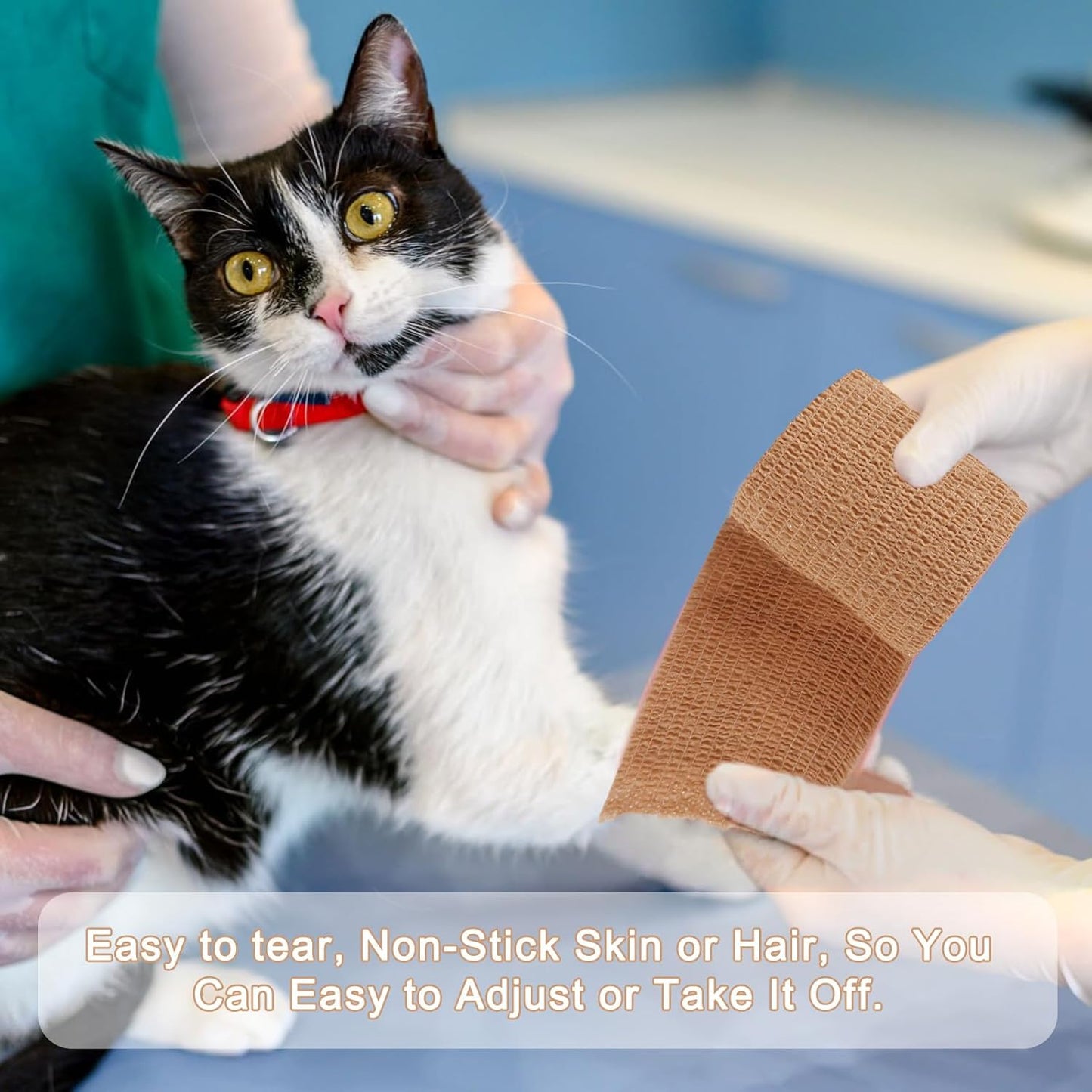 48 Pack Self Adhesive Bandage Wrap, 2” x 5 Yards Cohesive Medical Tape Elastic Grip Tape Black Sports Tape Athletic for Ankle, Wrist Sprains, Pet First Aid (Brown)