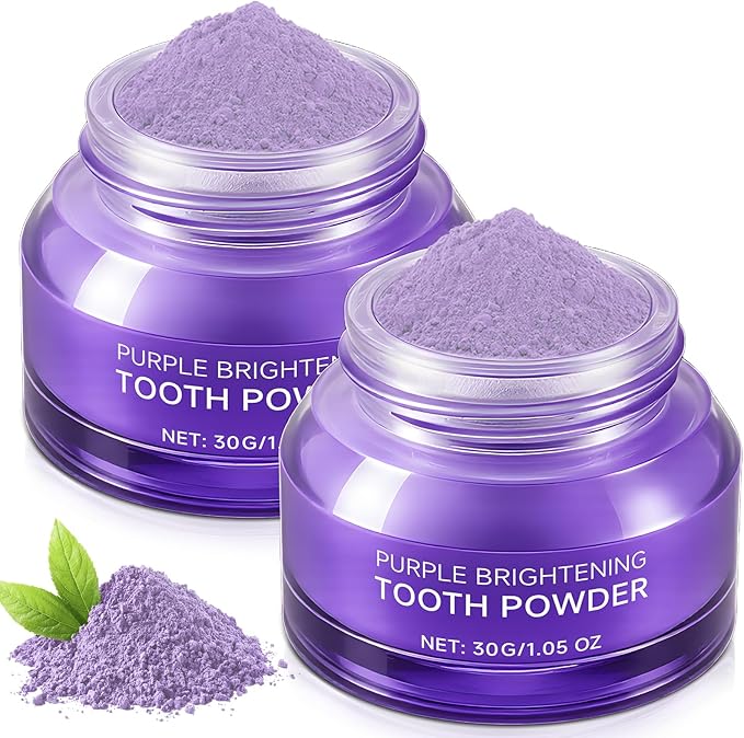 Teeth Whitening Powder,Purple Gentle Tooth Whitener,Safe & Gentle Formula,No Sensitivity,Daily Use, Enamel Friendly,Stain Removal, Color Corrector, and Toothpaste Booster (2)