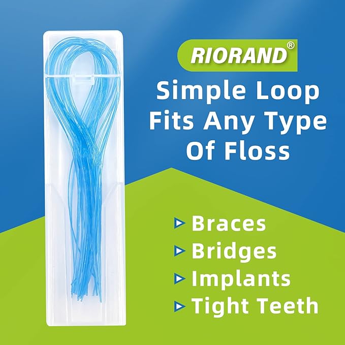 RioRand Floss Threaders,Essential Tool for Maintaining Oral Health with Braces, Bridges, and Implants 200 Count (Pack of 4)