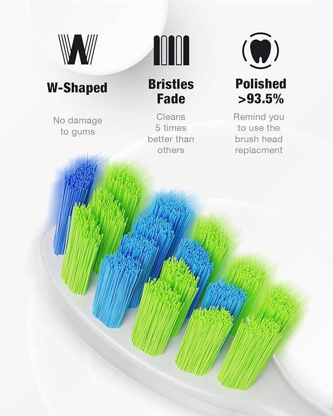 7AM2M Sonic Electric Toothbrush with 6 Brush Heads for Adults&Kids, One Charge for 120 Days, Wireless Fast Charge, 5 Modes, 40000VPM Powered Toothbrush, 2 Minutes Built in Smart Timer - Orange